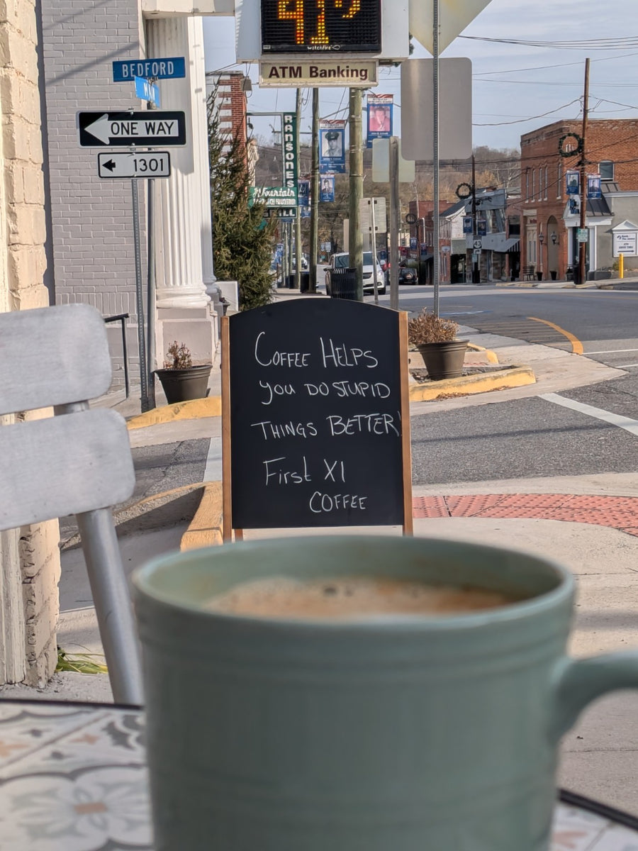 Coffee overlooking Main Street